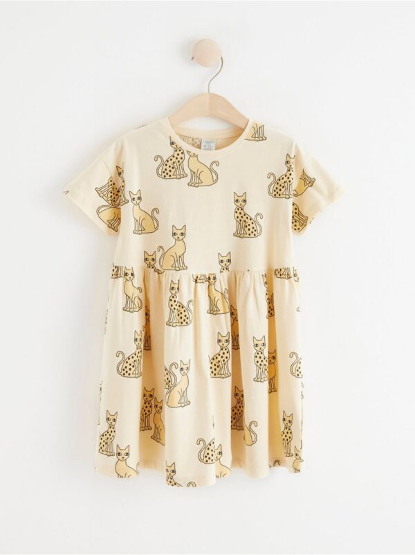 Short sleeve dress with cats - 8362085-9830