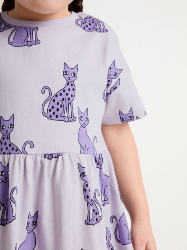 Short sleeve dress with cats - 8362085-9959