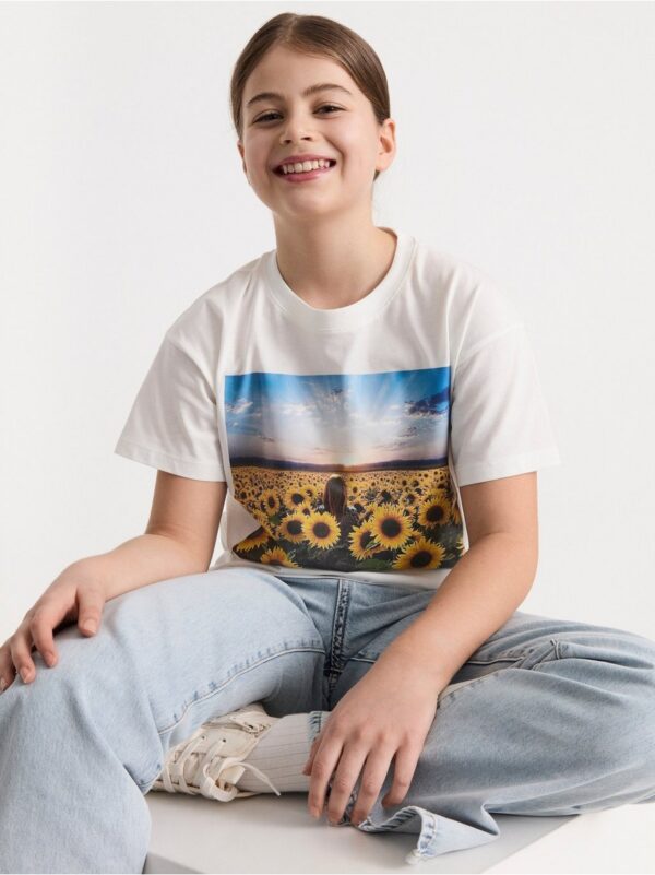 T-shirt with sunflowers - 8362391-300