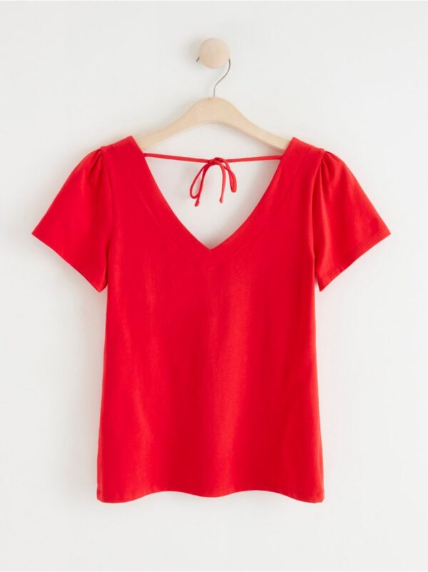 V-neck jersey top - 8362637-7855