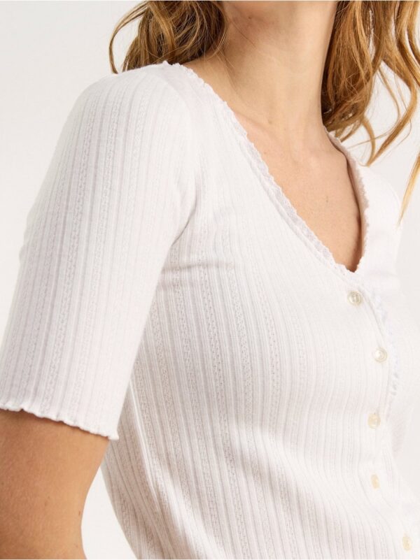 Short sleeve top with buttoning - 8362640-300