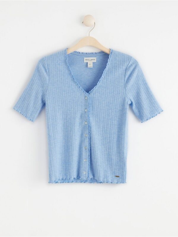 Short sleeve top with buttoning - 8362640-7483