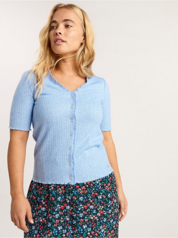 Short sleeve top with buttoning - 8362640-7483