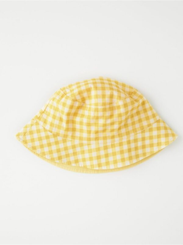Reversible bucket hat with gingham print - 8362671-9395