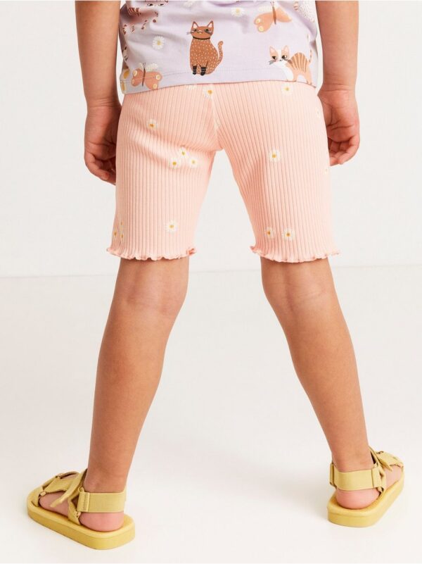 Ribbed biker shorts with flowers - 8362688-8531
