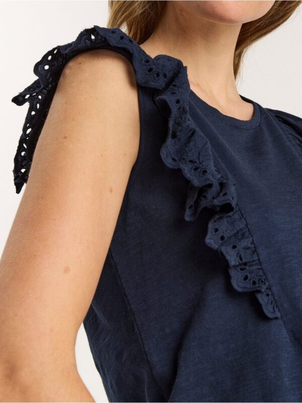 Sleeveless top with ruffles - 8364014-2150