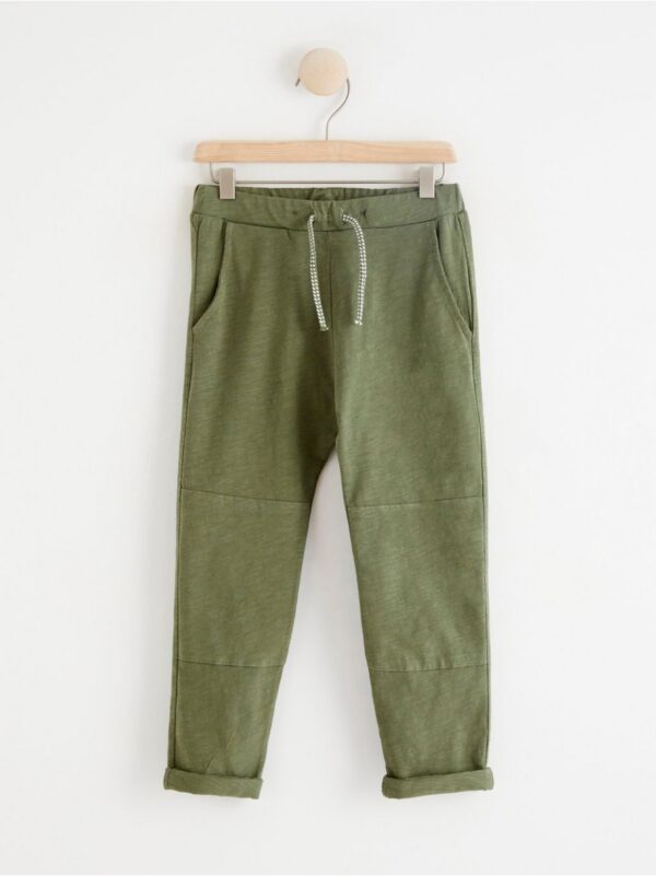 Slub jersey trousers with reinforced knees - 8365797-7588