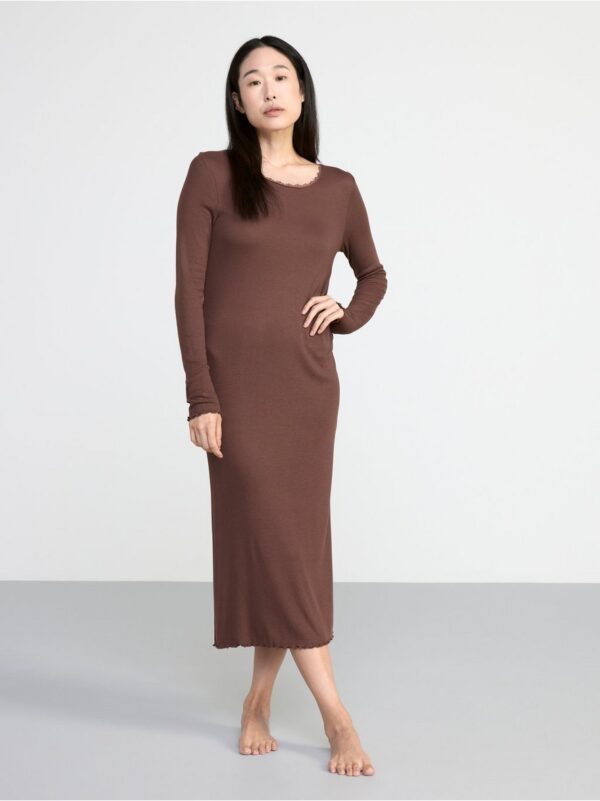 Long ribbed night dress - 8367800-2598