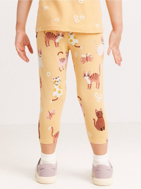 Capri leggings with cats - 8368270-4138