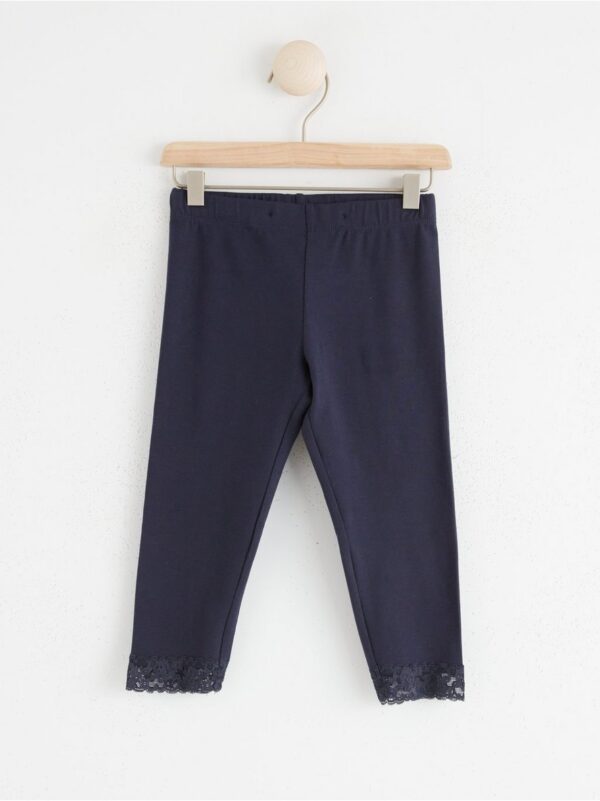 Capri leggings with lace - 8368271-2521