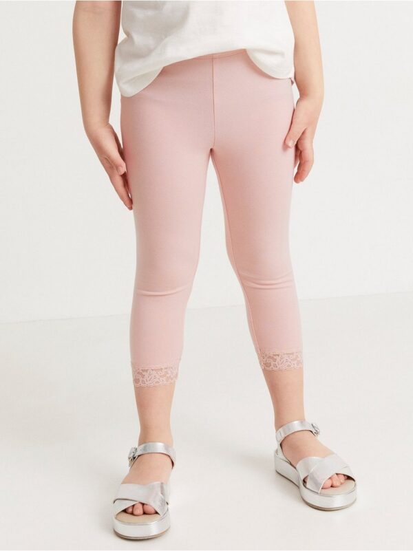 Capri leggings with lace - 8368271-6907