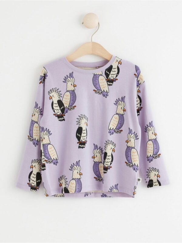 Long sleeve top with cockatoos - 8368775-7406