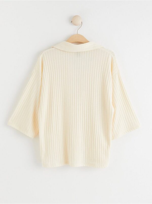Rib-knitted top with collar - 8369995-325