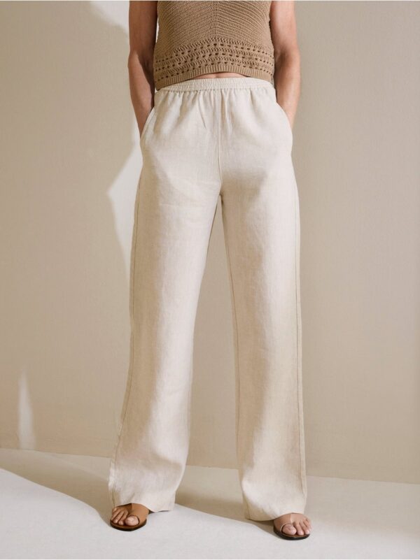 BELLA Straight linen trousers - 8374955-3