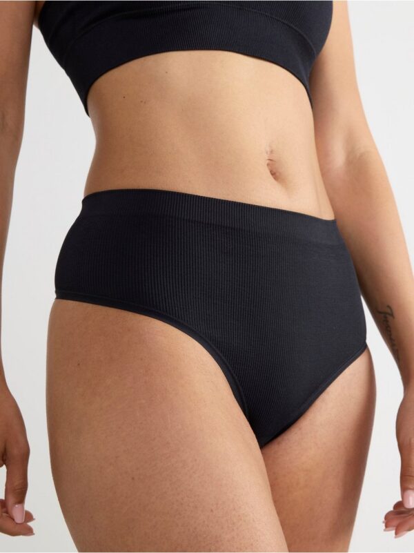 Seamless ribbed thong high waist - 8375964-80