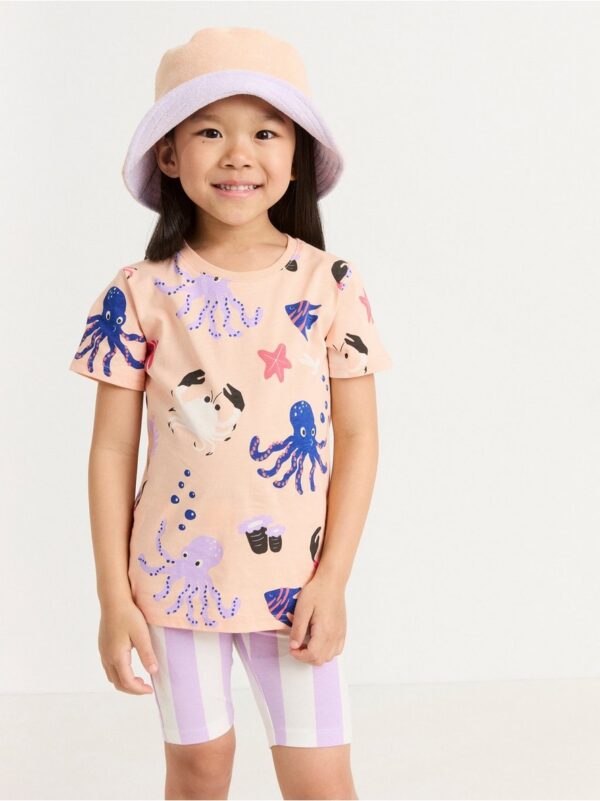 Short sleeve top with sea creatures - 8377381-473