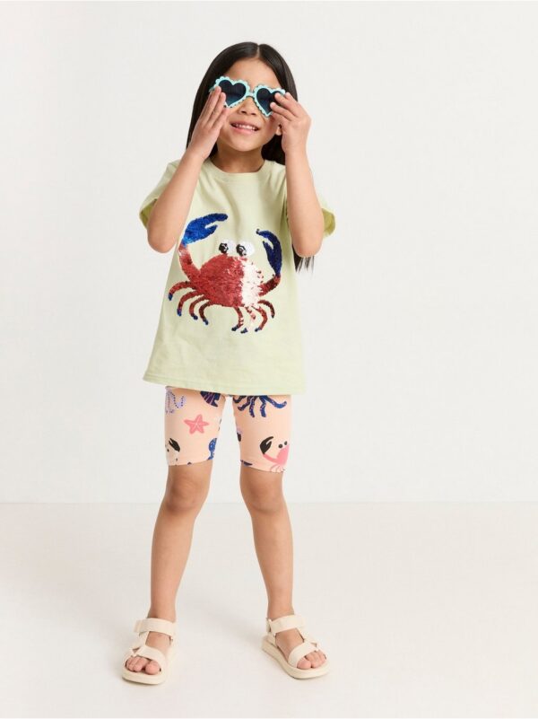 Biker shorts with sea creatures - 8377562-473