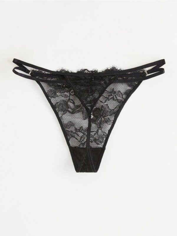 Thong low waist with lace - 8378134-80