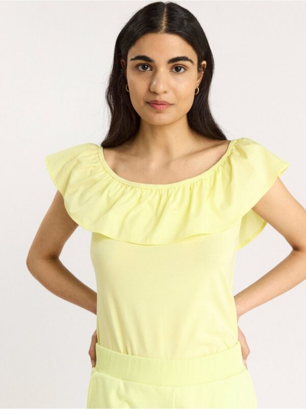 Top with woven flounce - 8378193-7413
