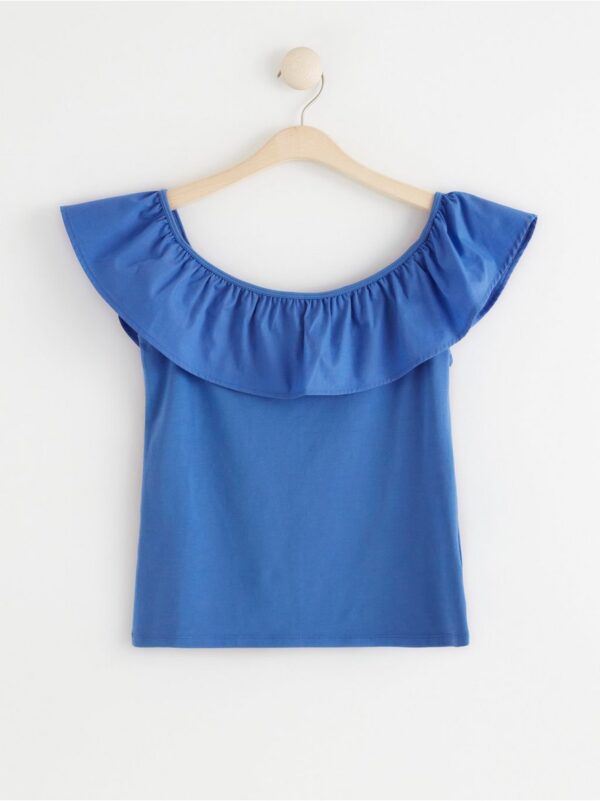 Top with woven flounce - 8378193-9340