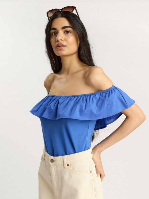 Top with woven flounce - 8378193-9340