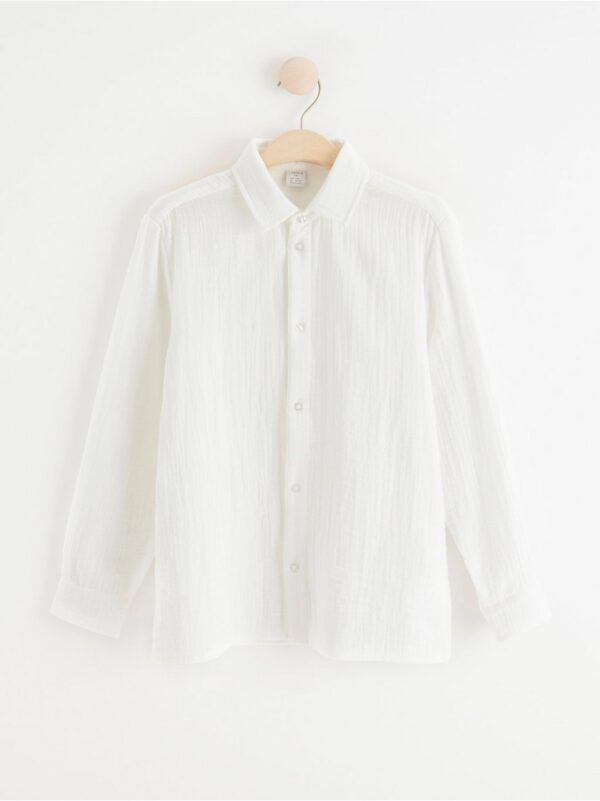 Long sleeve shirt in crinkled cotton - 8379107-70