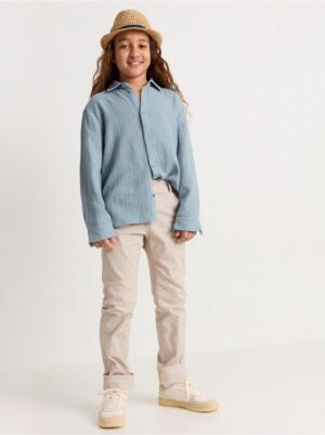 Long sleeve shirt in crinkled cotton - 8379107-7233