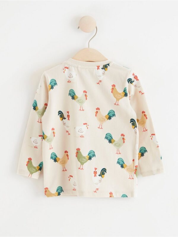 Long sleeve top with roosters - 8380083-1230