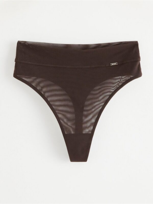 Thong high waist with mesh - 8381506-9631