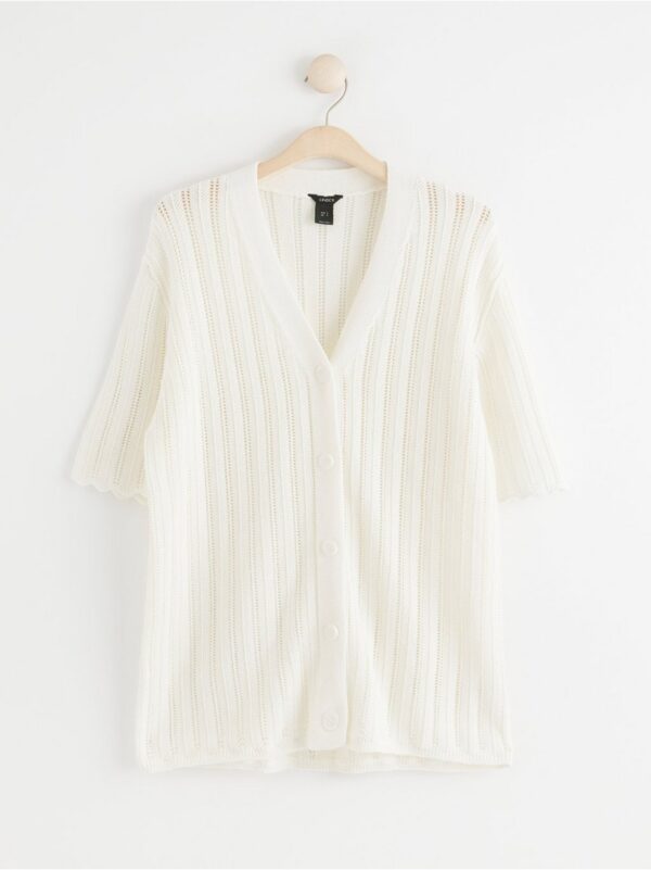 Knitted short sleeve cardigan - 8383300-70