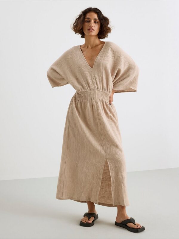 Crinkled cotton dress - 8384972-6402