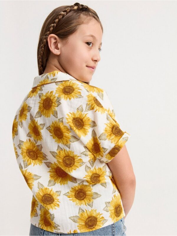 Short sleeve shirt with sunflowers - 8387236-300