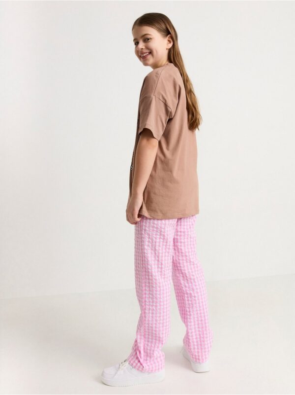 Checked seersucker pyjama trousers - 8388471-6665
