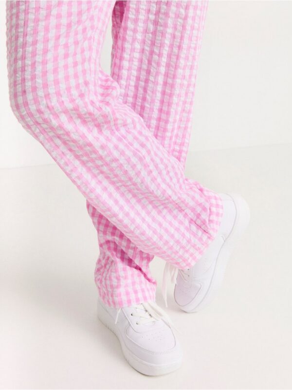 Checked seersucker pyjama trousers - 8388471-6665