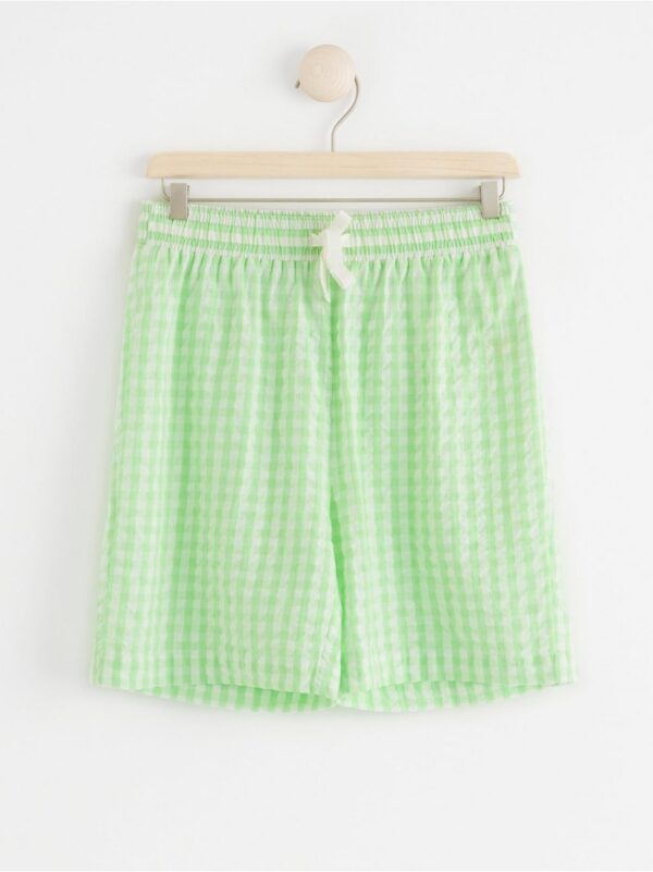 Checked seersucker pyjama shorts - 8388482-6835