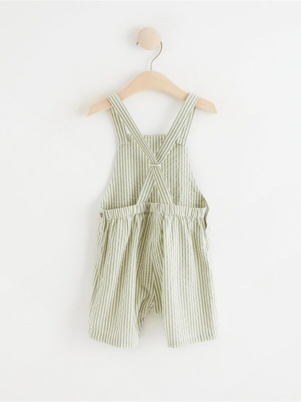 Seersucker dungaree shorts - 8391045-3905