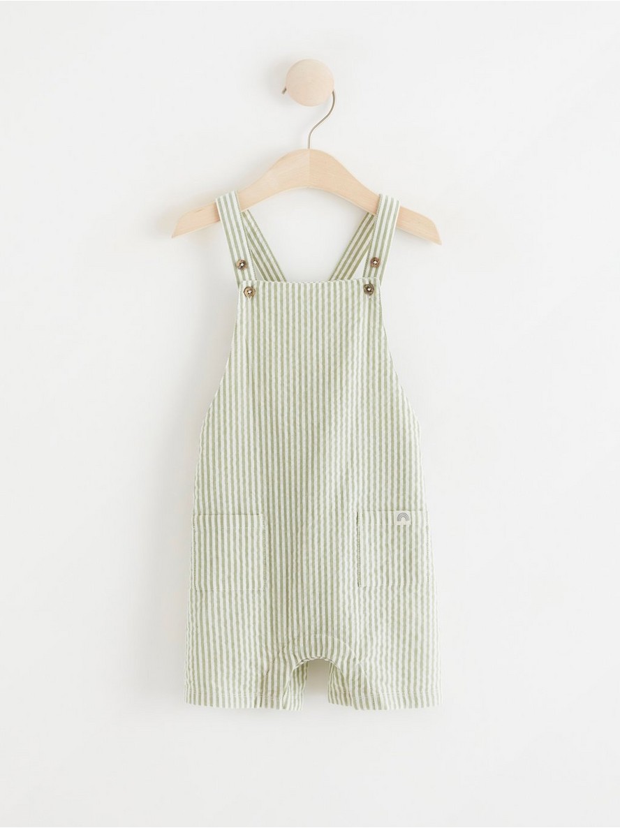 Sorts – Seersucker dungaree shorts