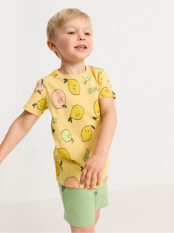 Short sleeve top with citrus fruits - 8392576-4087