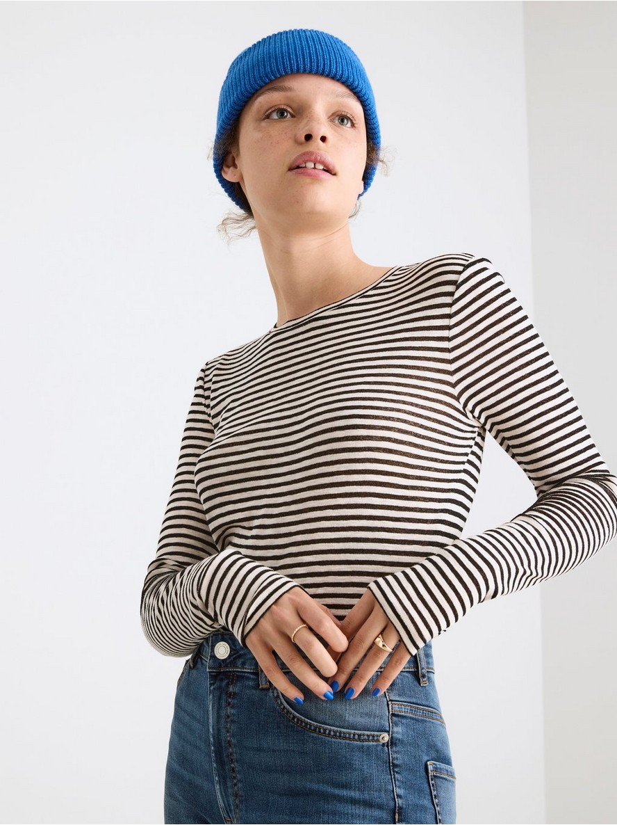 Striped long sleeve top - 8393852-7862