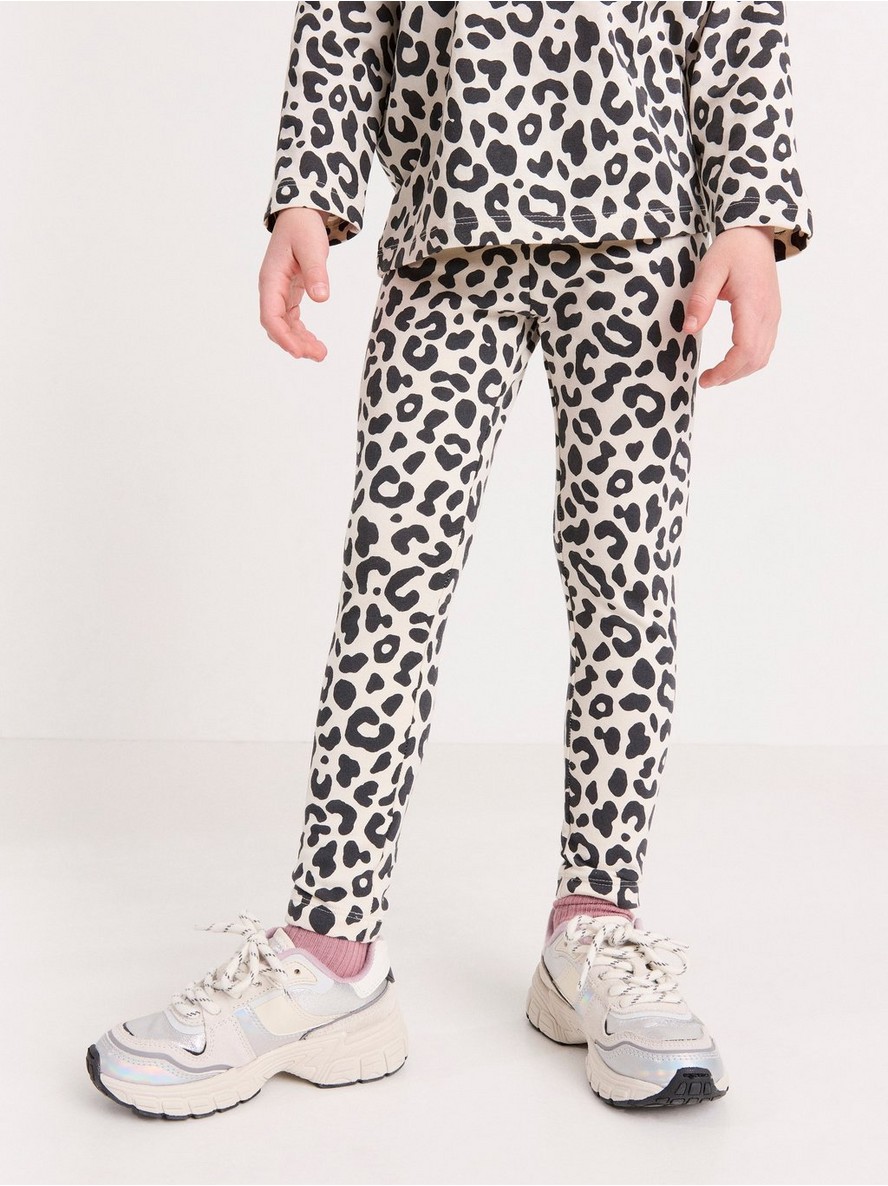 Leggings with leo print and soft brushed inside - 8396493-1230
