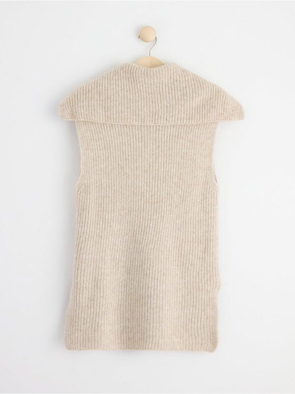 Ribbed vest with collar - 8398937-6402