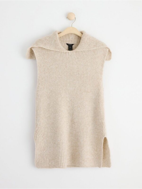 Ribbed vest with collar - 8398937-6402