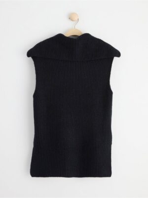 Ribbed vest with collar - 8398937-7763