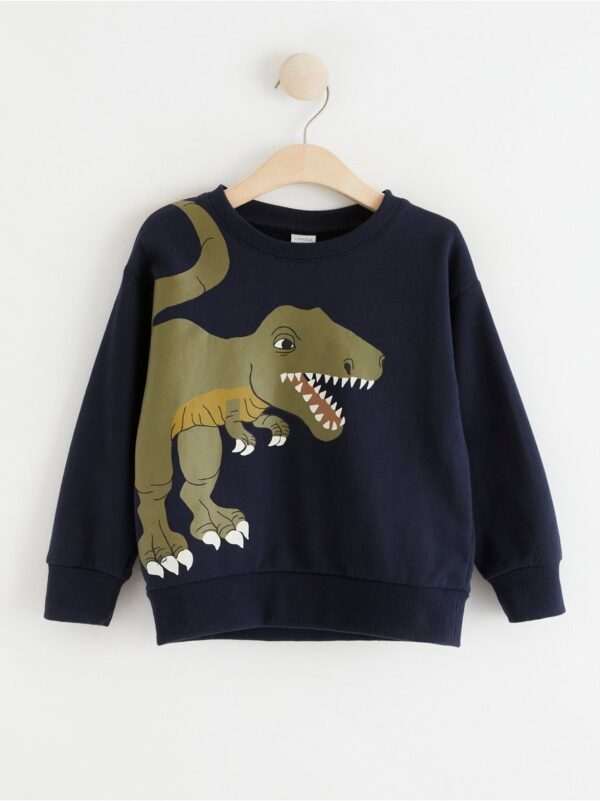 Sweatshirt with brushed inside and dinosaur - 8399217-2521