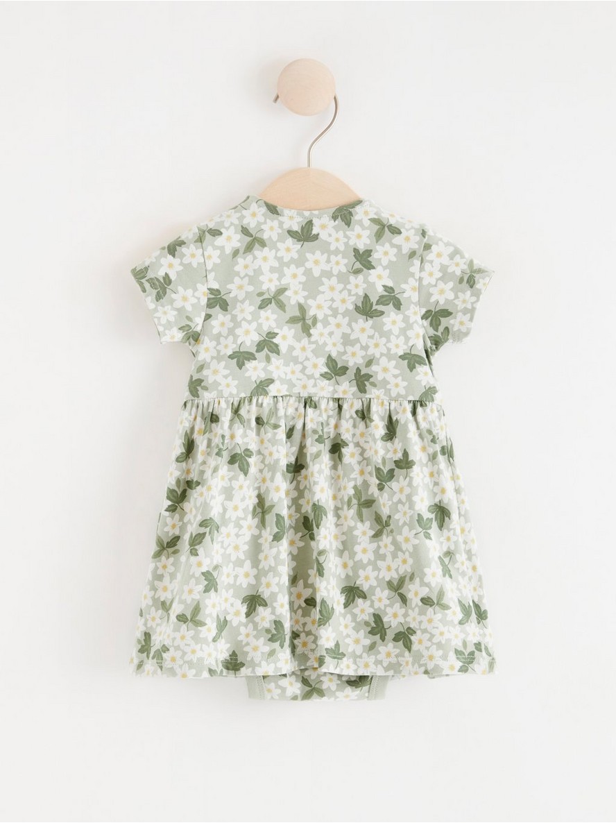 Short sleeve dress with bodysuit and flowers - 8399923-3905