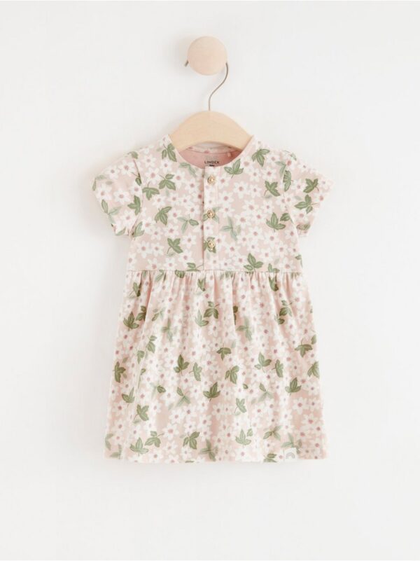 Short sleeve dress with bodysuit and flowers - 8399923-6928