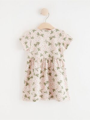 Short sleeve jersey dress with flowers - 8399924-6928