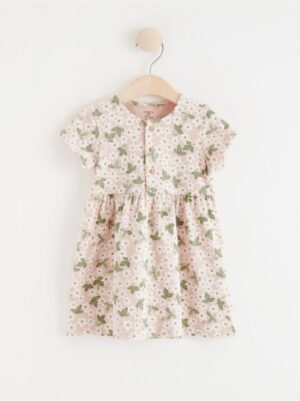 Short sleeve jersey dress with flowers - 8399924-6928