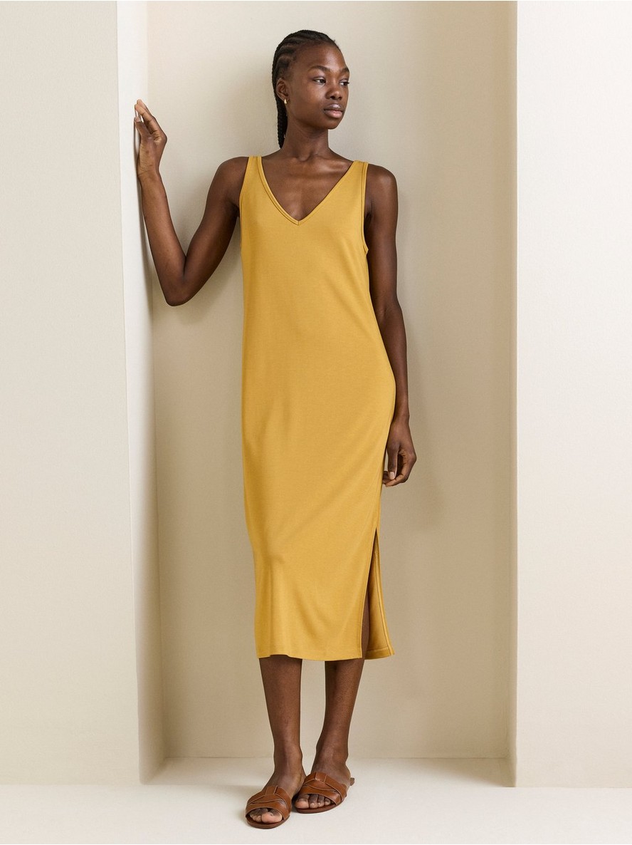 Haljina – Midi v-neck jersey dress