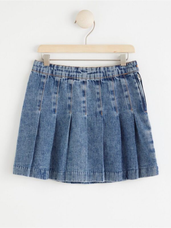 Pleated denim skirt - 8399991-790